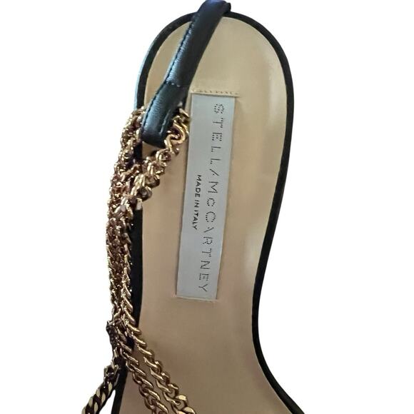 Stella McCartney Stella 100 Ankle Strap Chain Stiletto Heels NEW EU 38.5 US 8.5 - Picture 6 of 10